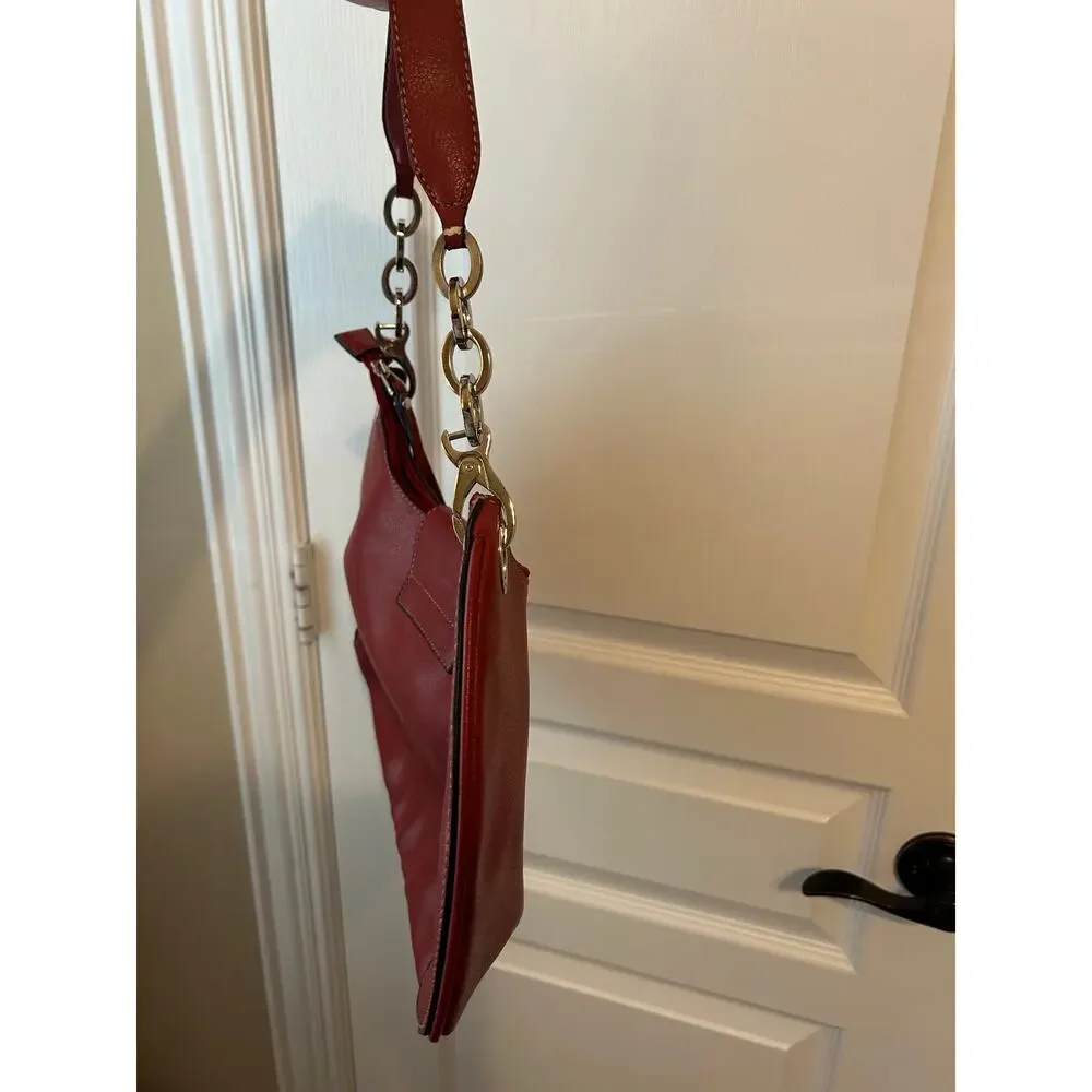 Tod's Vintage Micky Hobo Shoulder Leather Red Hobo Bag